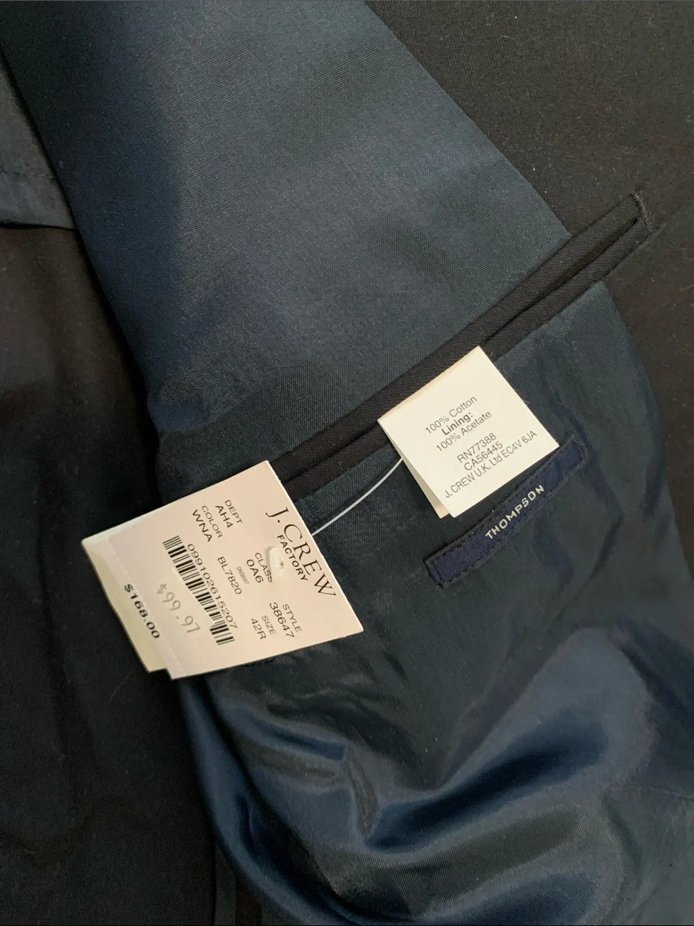 J. Crew Thompson Dark Blue Blazer